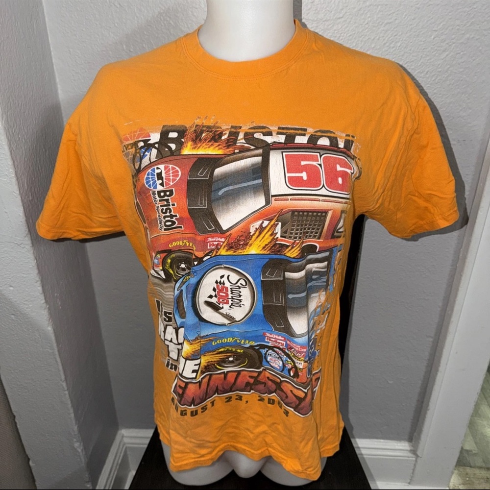 Vtg Speedway Motorsports Race Time in Tennessee T-Shirt Men's Large Orange Tee